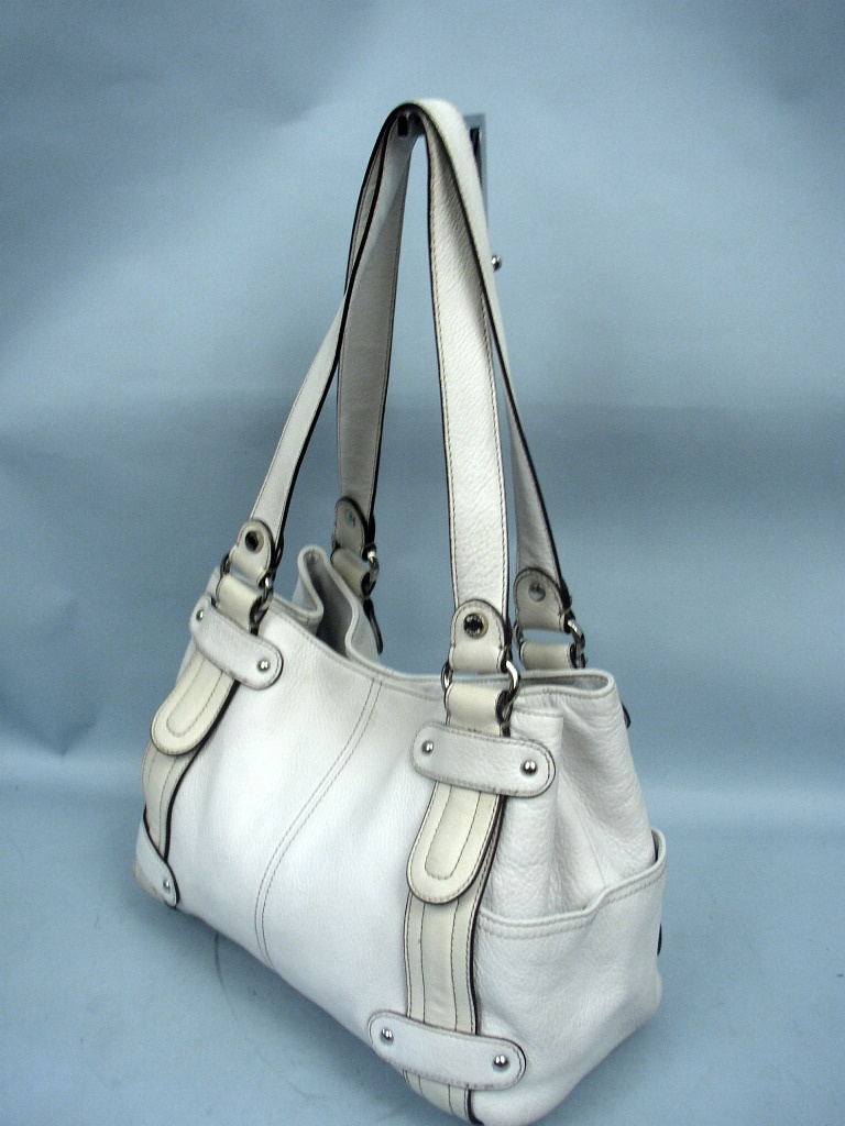 Tignanello White Pebbled Leather Handbag | eBay